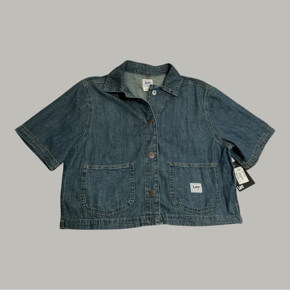 Lee Tops - Lee Short-Sleeve Cropped Denim Top in Blue